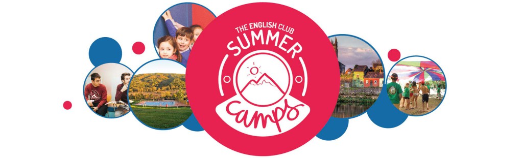 Diseño de Summer Camps con fotos de niños, campo y casa